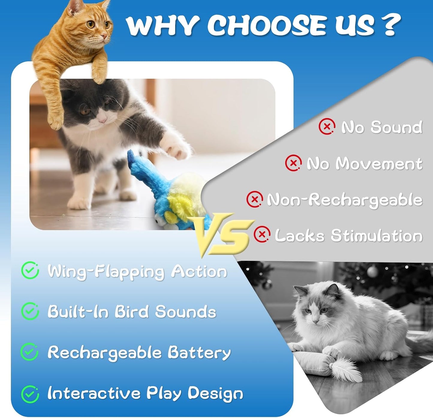 Juguete interactivo para gatos con sensor movimiento