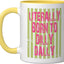Taza cerámica estilo grunge amarillo/blanco