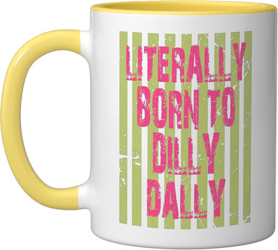Taza cerámica estilo grunge amarillo/blanco
