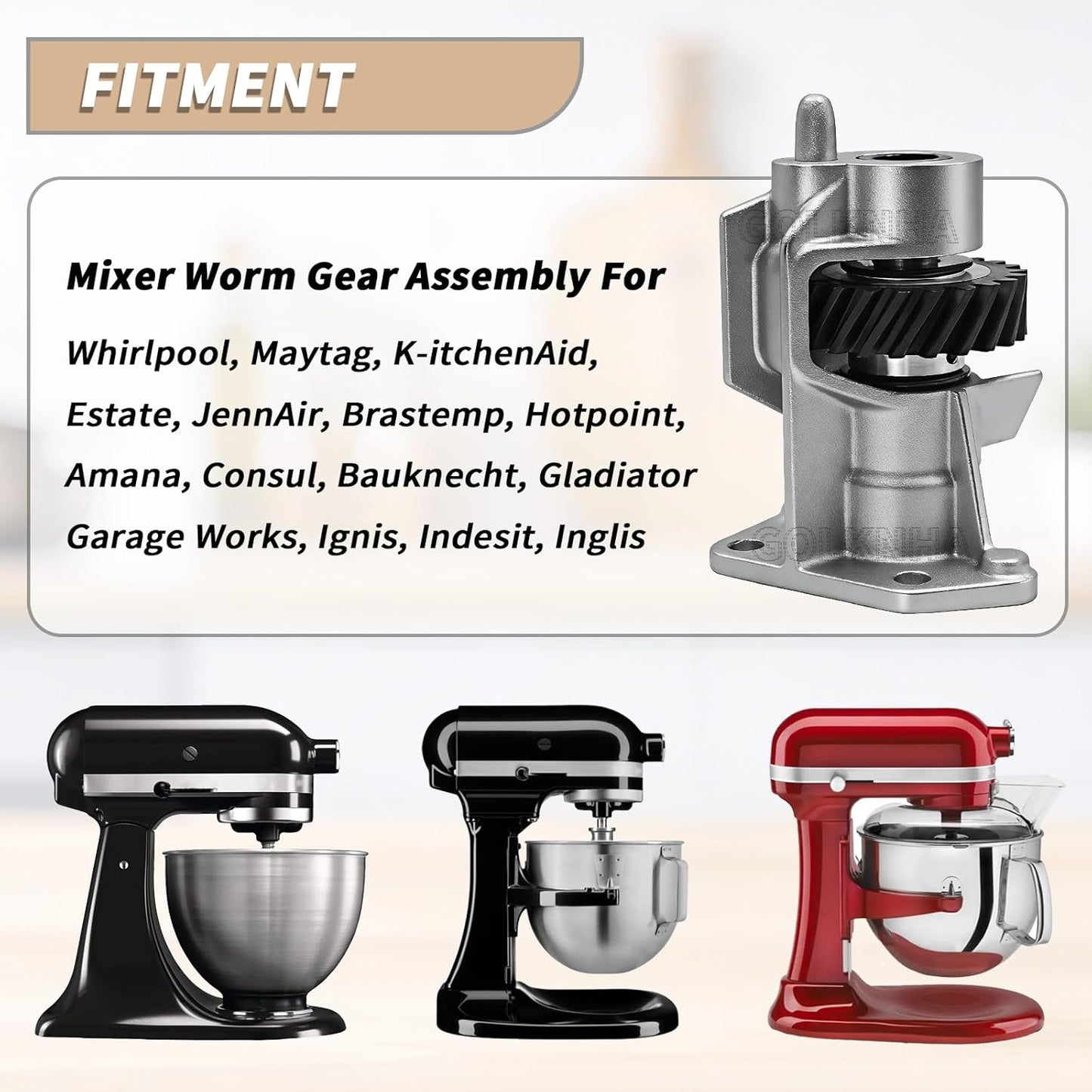 Kit engranaje soporte repuesto para mezclador Kitchen Aid