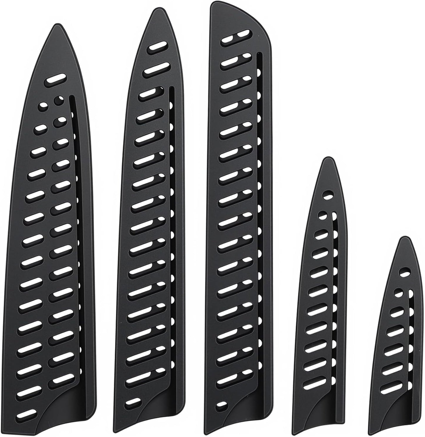 Set 5 fundas negras para cuchillos de cocina universales