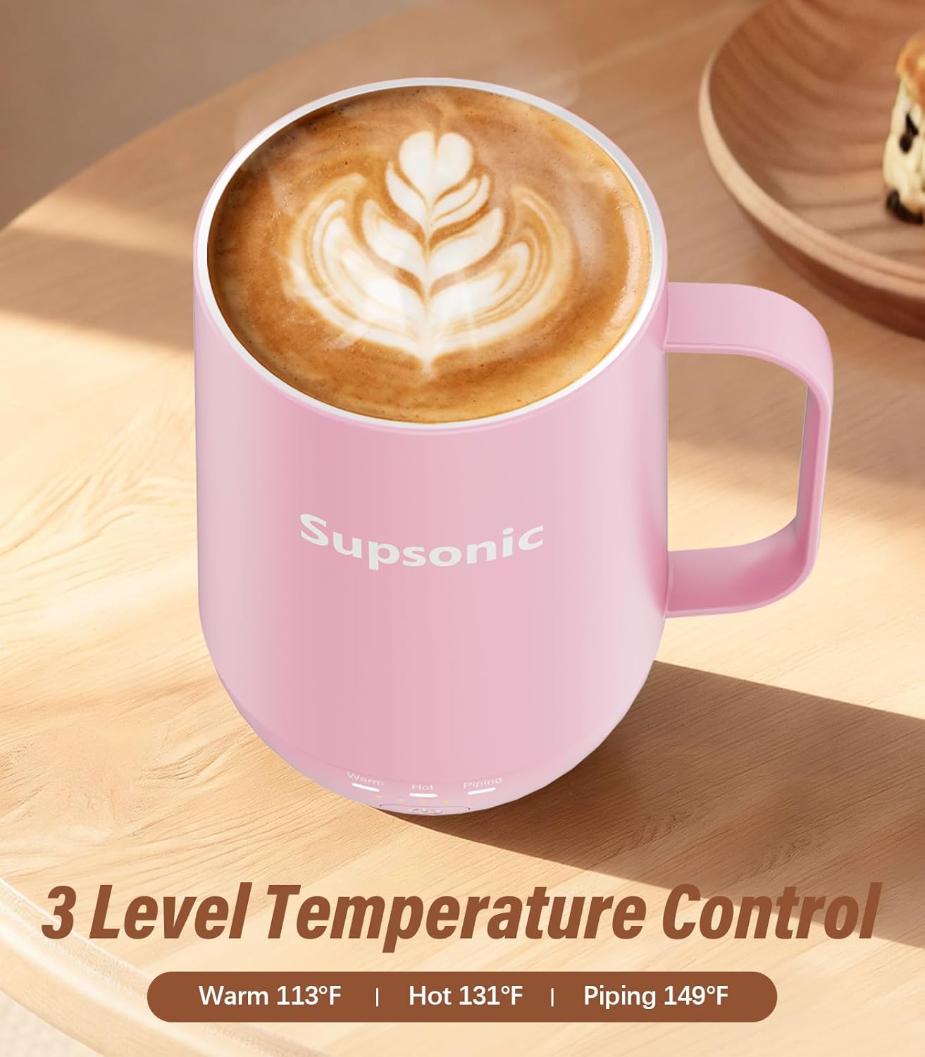 Taza café autocalentable 16oz con calentamiento rápido