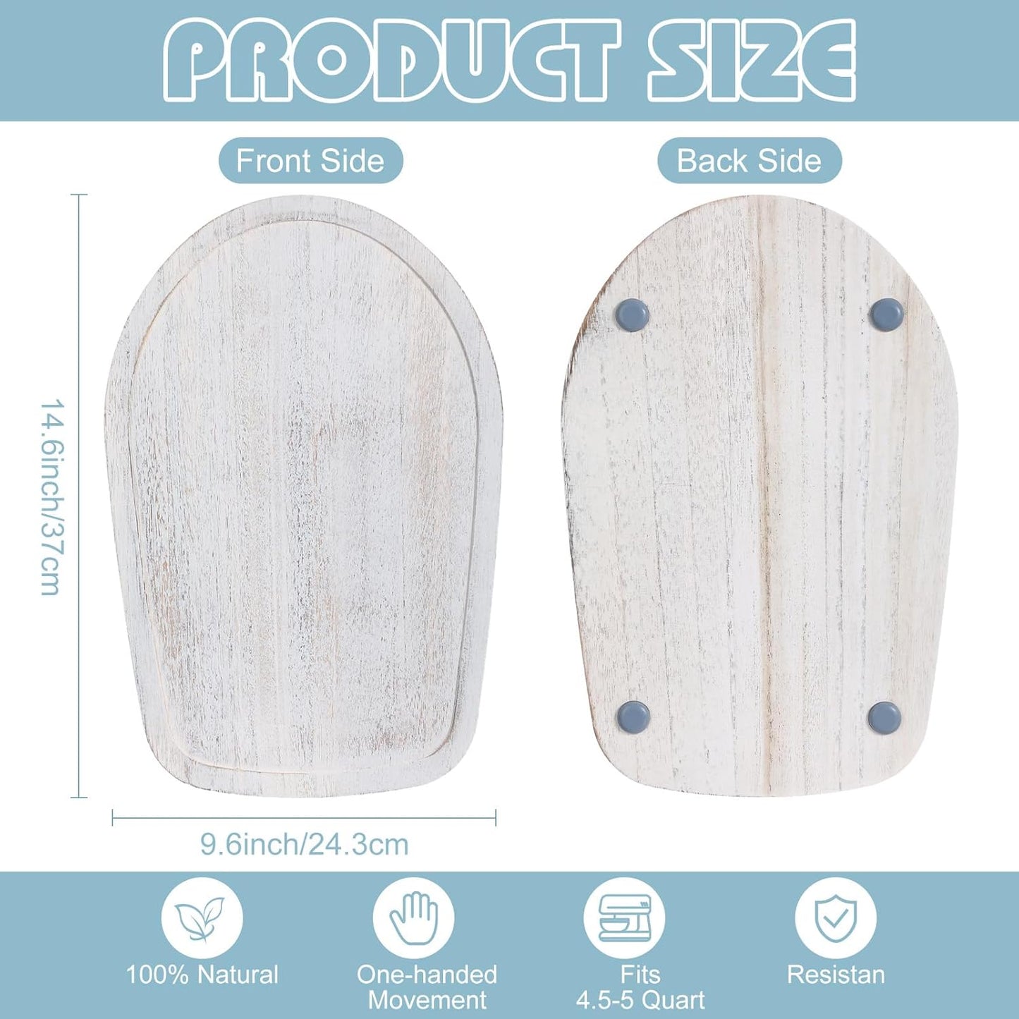 Tapete deslizante compatible Kitchenaid 4.5-5 galones madera blanca rústica