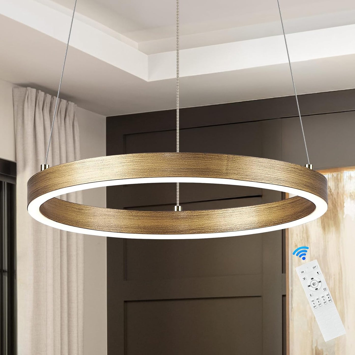 Candelabro LED latón dorado ajustable para cocina y comedor