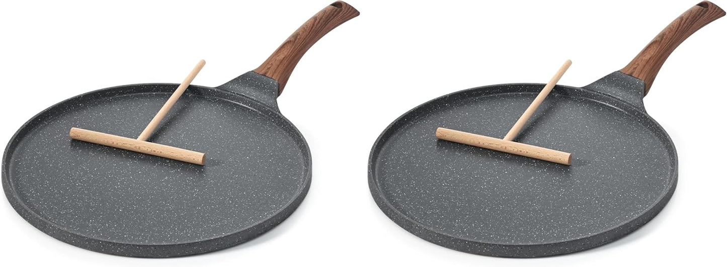 Sartén antiadherente granito suizo 10pulg para crepé set 2