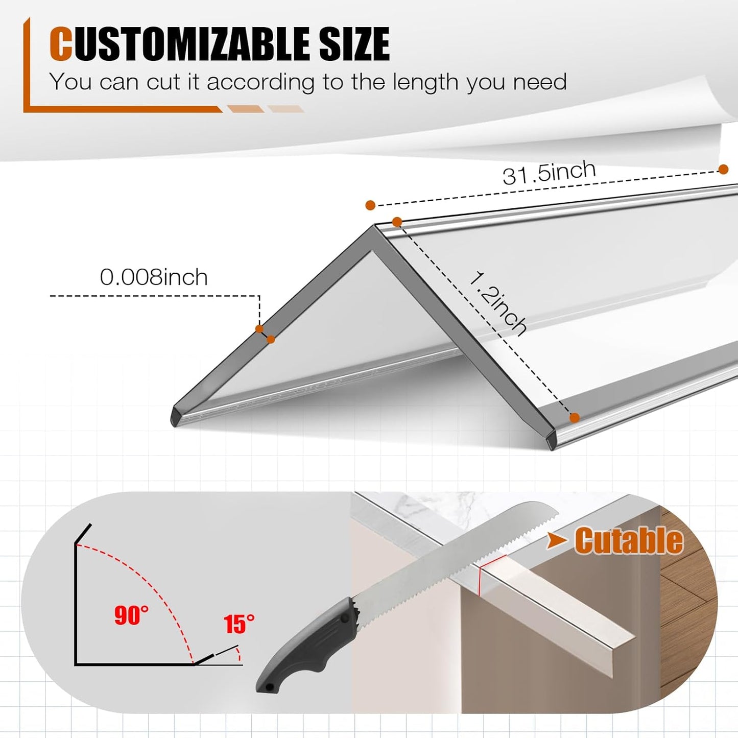 2 Protectores Esquina Pared 31.5pulg Autoadhesivos