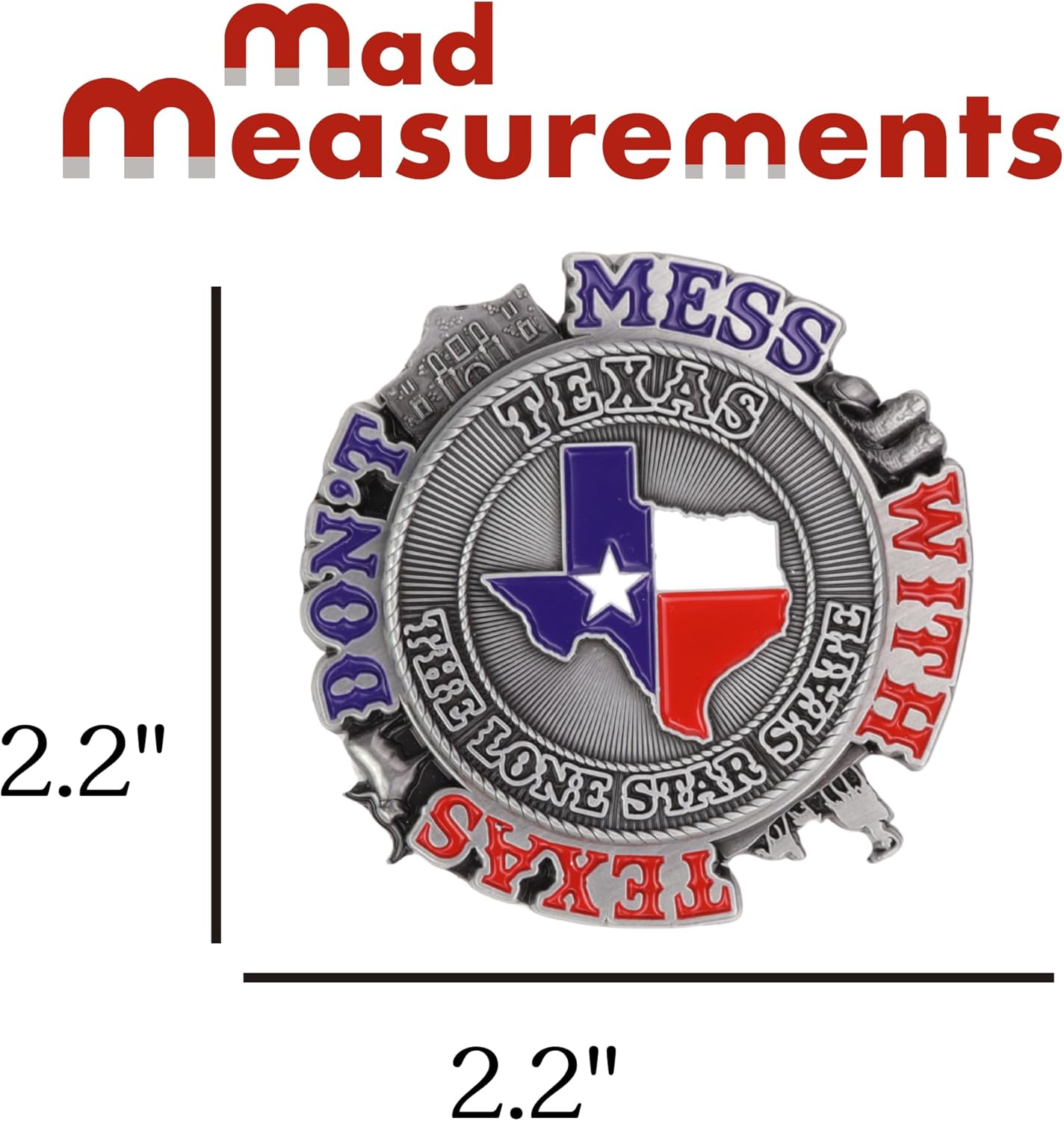 Imán giratorio Don’t Mess with Texas souvenir 2.2 pulgadas