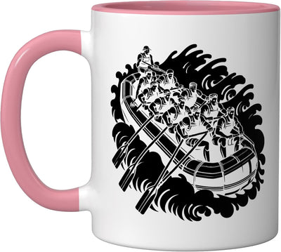 Taza Cerámica para Deportes Acuáticos Rosa/Blanco