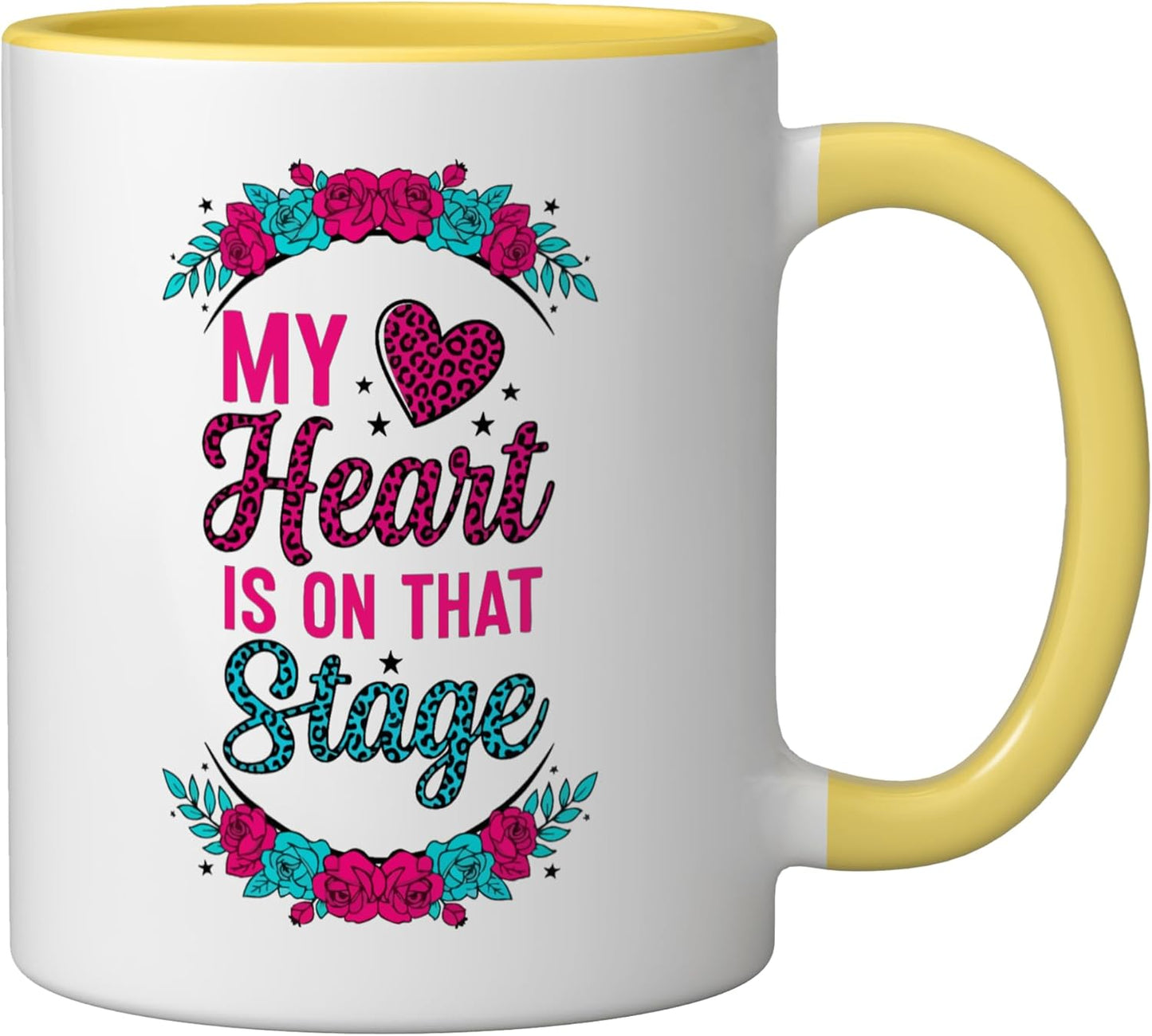 Taza Cerámica Heart Is On That Stage Amarillo/Blanco