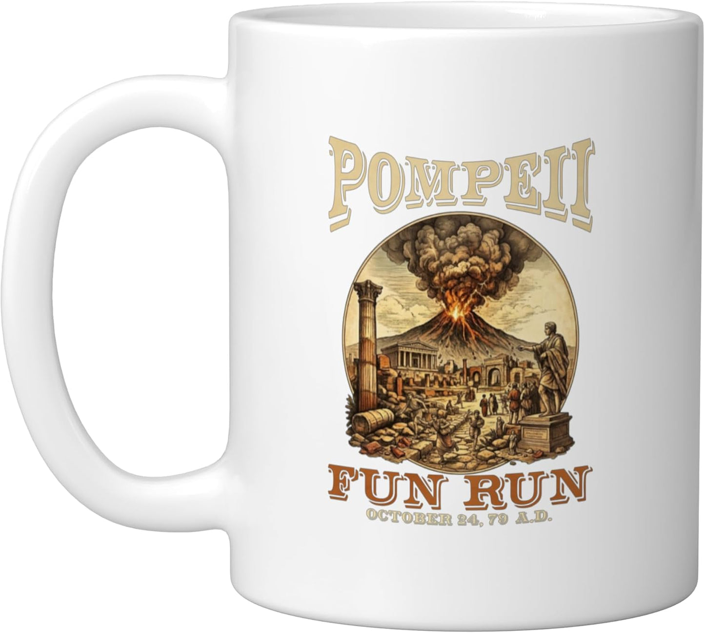 Taza Cerámica Pompeii Fun Run 79 AD Blanca