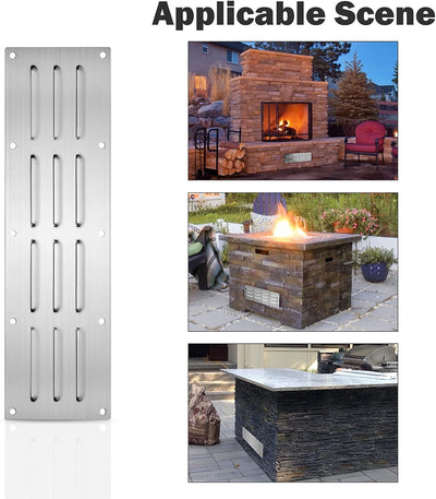 Panel ventilación acero inox para accesorio parrilla 15x4-1/2