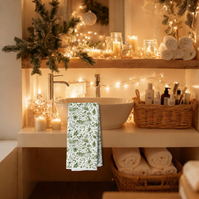 Toallas de cocina con diseño de conejo de Pascua verde salvia