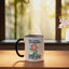 Taza cerámica retro para caminata al aire libre negra/blanca