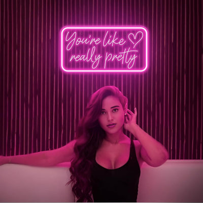 Letrero neón rosa texto inglés decorativo para dormitorio y fiestas