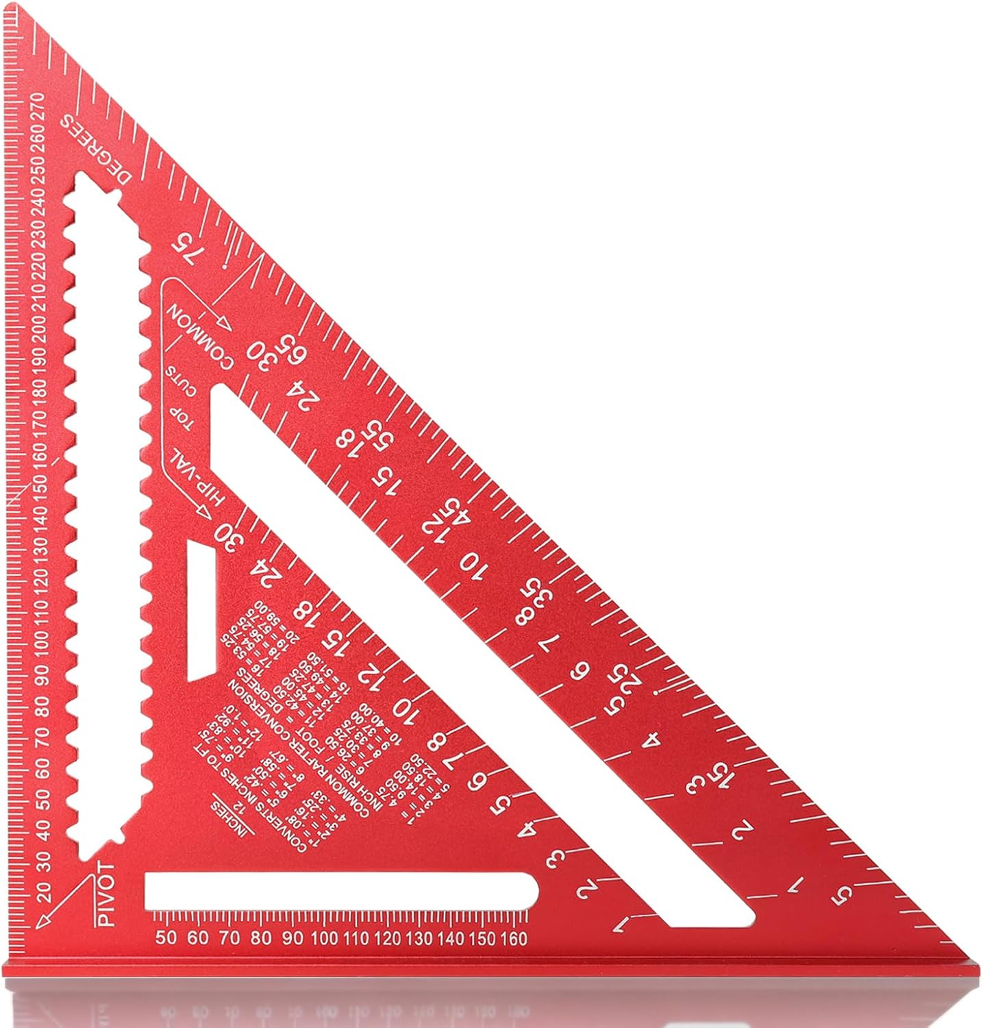 Cuadrado de aluminio 12pulg transportador 0-90°