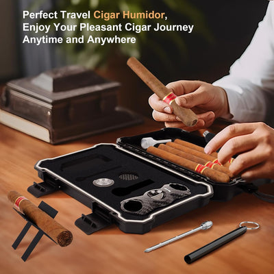 Juego humidificador puros viaje con cortador y soporte