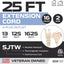 Cable extensión exterior 25ft 2 clavijas 13A beige tostado