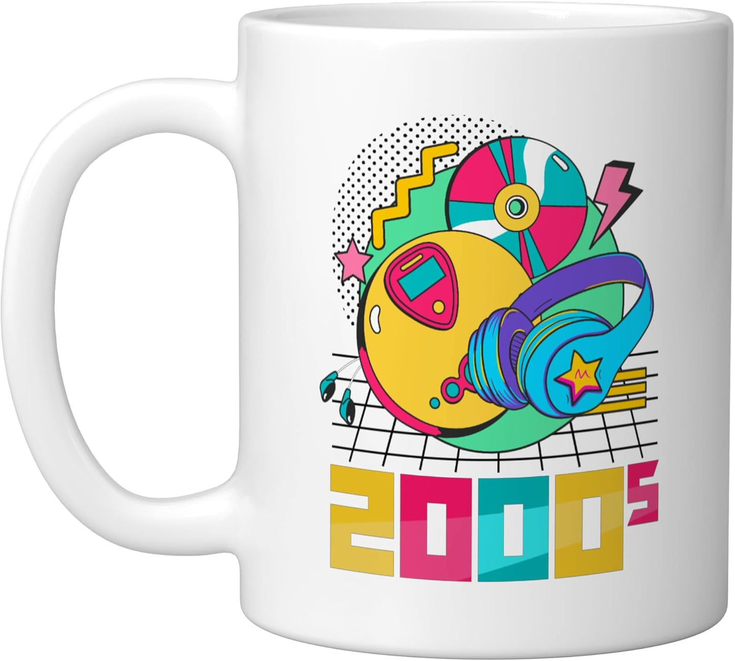 Taza Cerámica Vintage Años 2000 Blanca