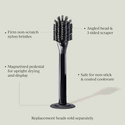 Cepillo iónico platos acero inox cabezal reemplazable onix/negro