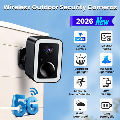 2 Pack Cámara Seguridad Inalámbrica Detección Movimiento
