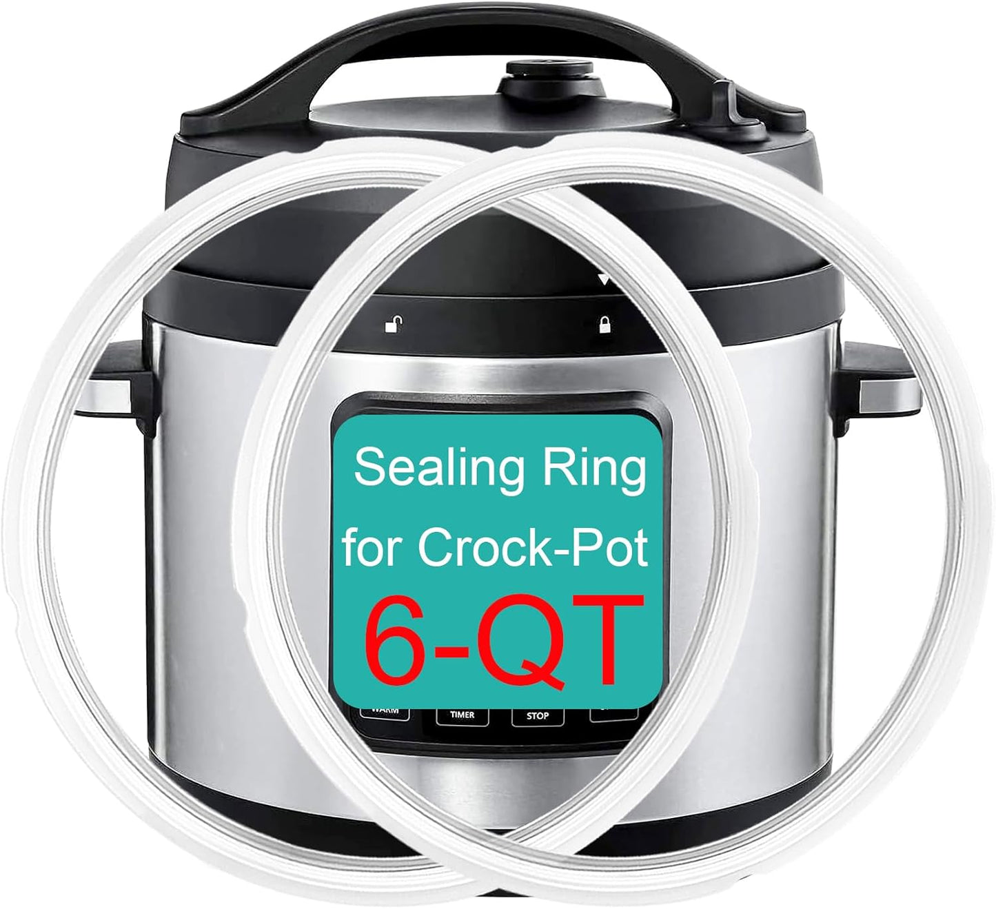 Paquete de 2 anillos de sellado para olla Crock Pot de 6 cuartos