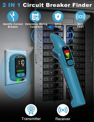 Buscador disyuntores LCD probador GFCI trazador circuitos NCV