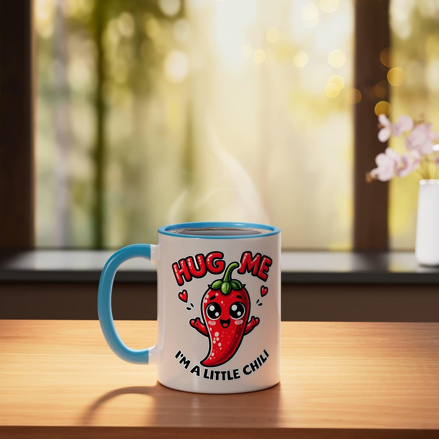 Taza Cerámica Hug Me Pimienta Azul/Blanco