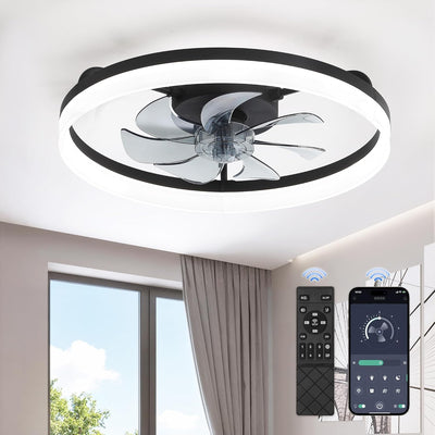 Ventilador techo LED regulable con control remoto 6 velocidades