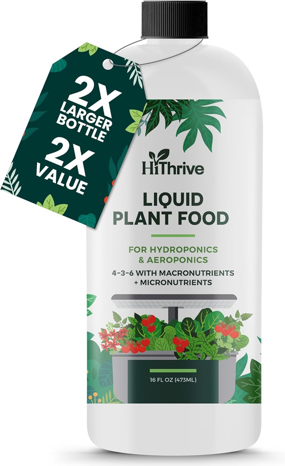 Alimento líquido hidropónico 16oz para plantas 48 usos
