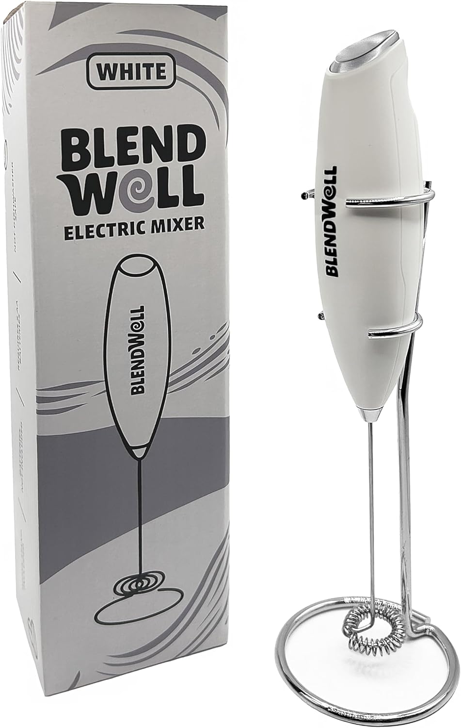 Espumador leche eléctrico café matcha acero inox blanco