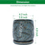 Maceta gres relieve hojas 4pulg orificio drenaje verde