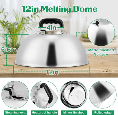 Cúpula de Queso 12pulg acero inox redonda con ventilación