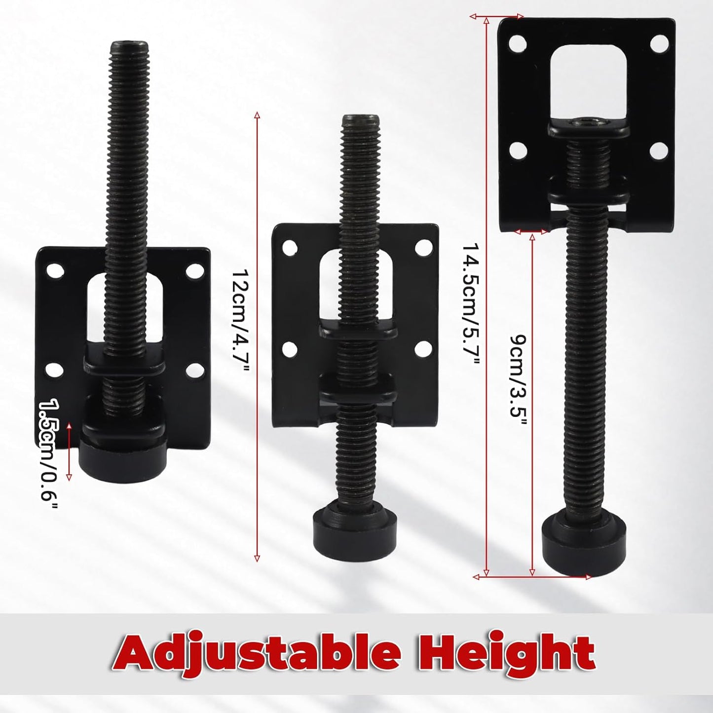 Set 4 Patas Niveladoras L Resistentes Negro