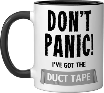 Taza Cerámica Cinta Aislante Negro/Blanco