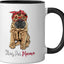 Taza Cerámica para Dueña de Perro Roja con Estilo Shar Pei