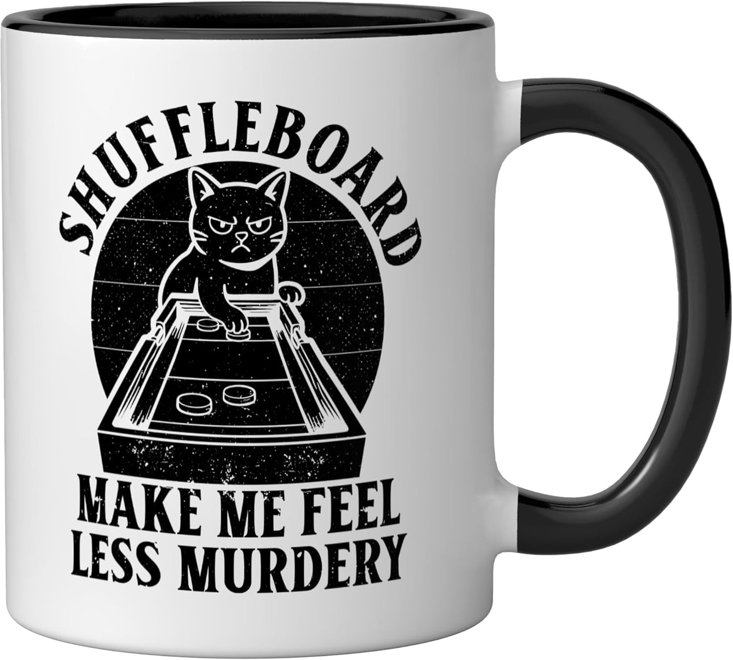 Taza Cerámica con Dibujo Humorístico Negro/Blanco