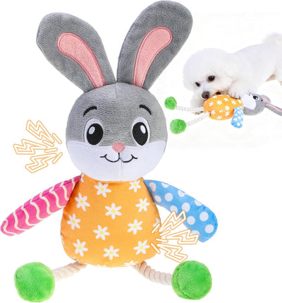 Juguete Pascua perro conejito chirriante tela suave duradera