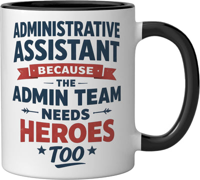 Taza Cerámica Regalo para Administrativos Negro/Blanco