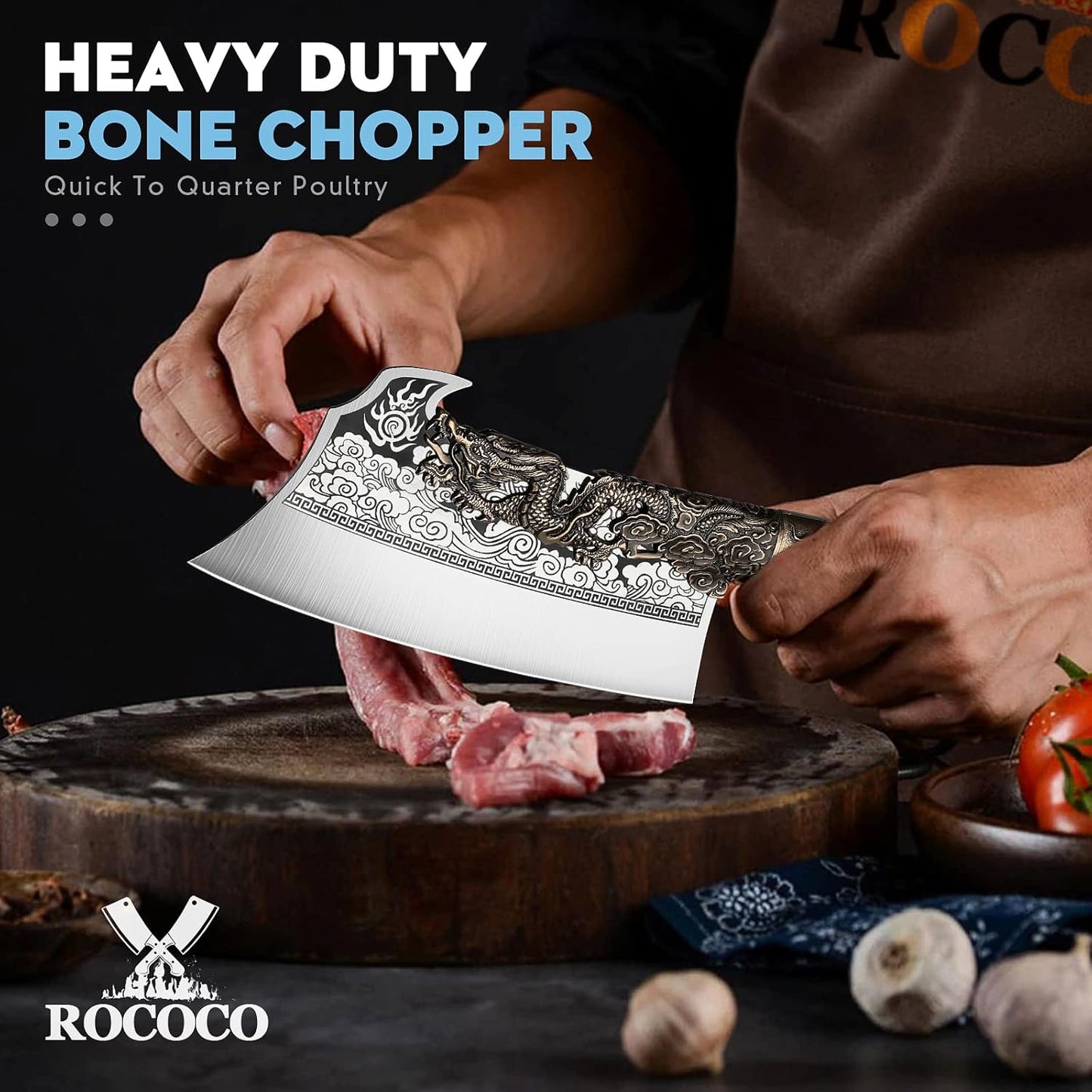 Cuchillo Ulu para pizza y carnicero multiuso