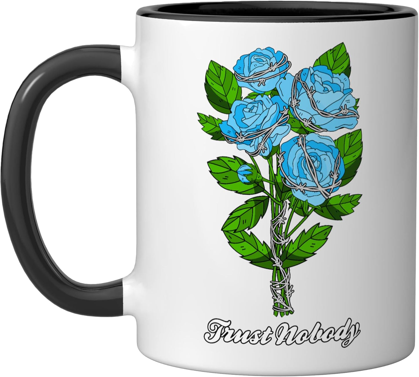 Taza Cerámica con Diseño Azul y Negro/Blanco
