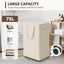 Cesta lavandería blanca plegable 75L ruedas tapa