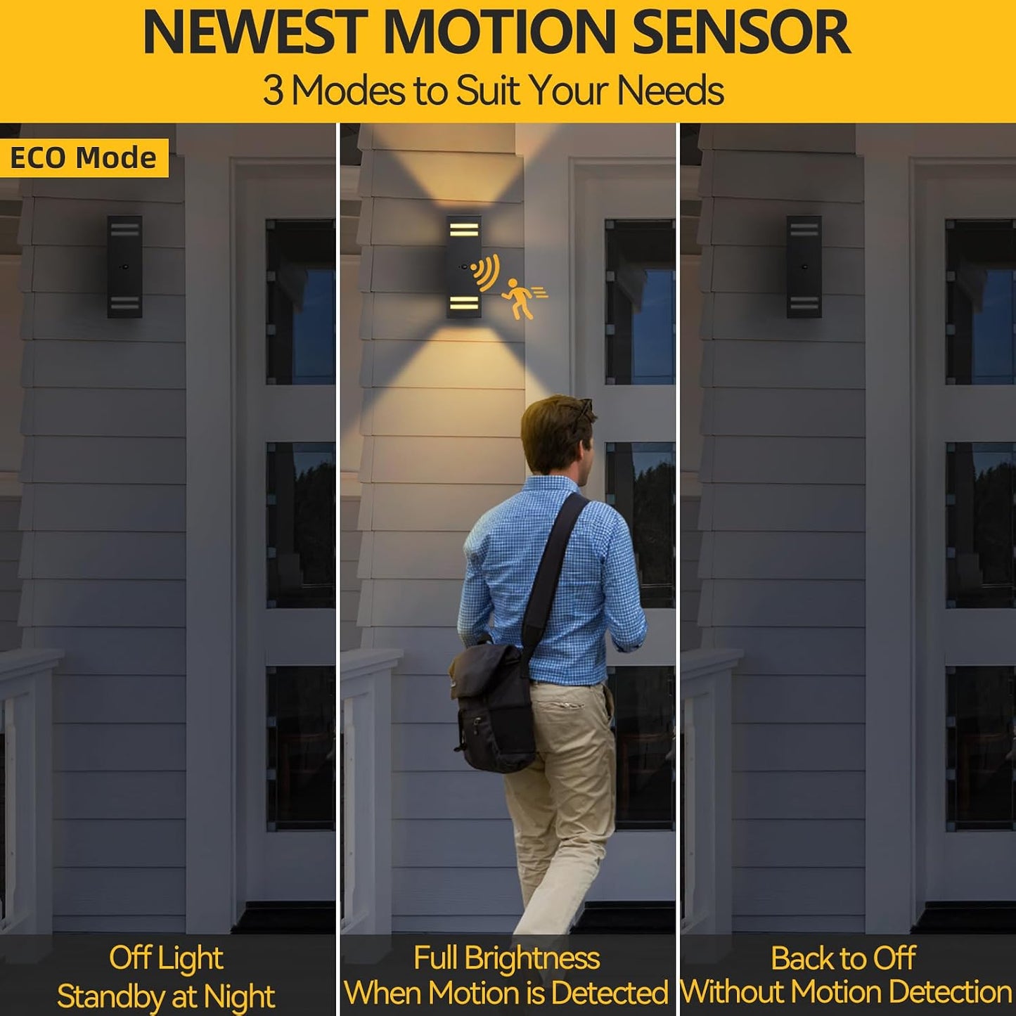 Lámpara pared exterior sensor movimiento LED aluminio