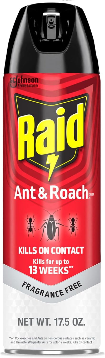 Raid Asesino hormigas cucarachas 17.5oz