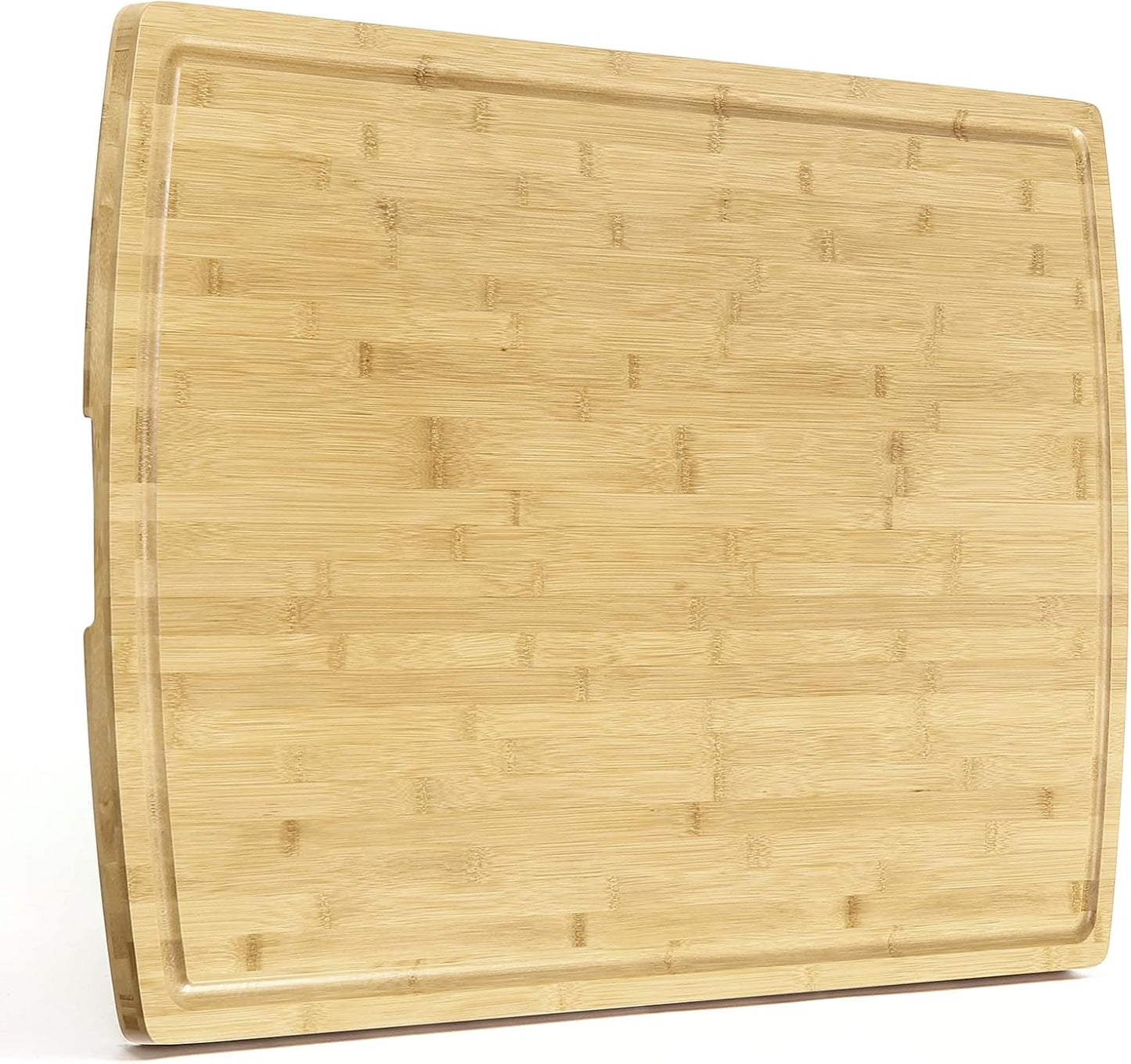 Tabla Cortar Bambú 24x16" con Ranura para Jugo y Asas