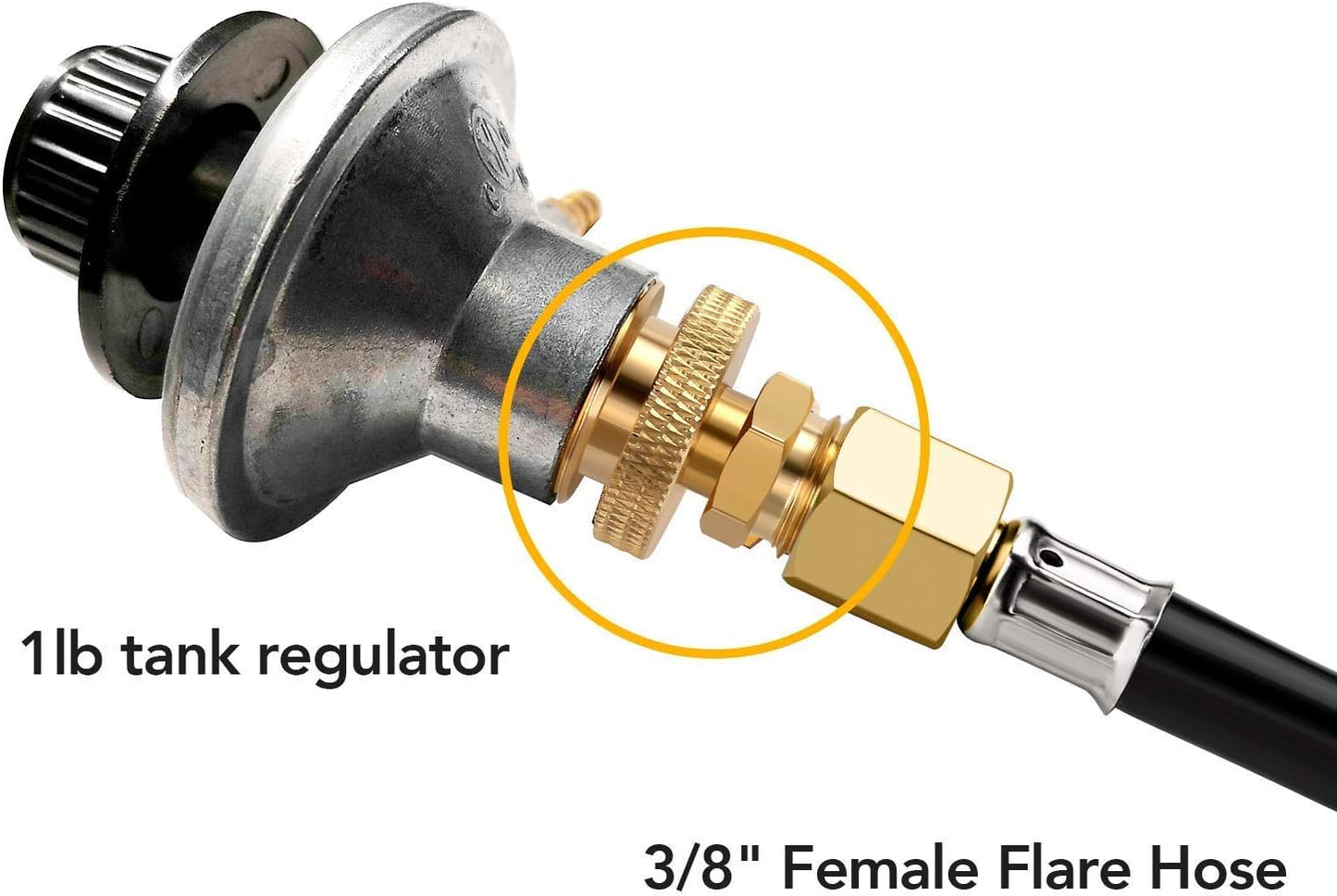 Adaptador tanque propano 1lb rosca 3/8pulg estufa camping