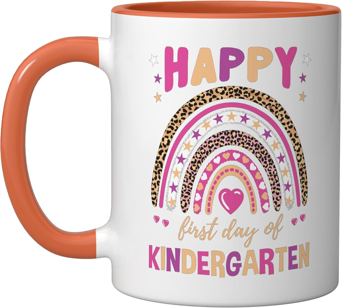Taza cerámica león arcoíris para primer día de kindergarten