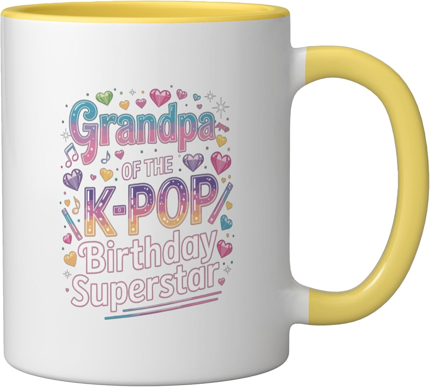 Taza Cerámica Kpop Niñas Cumpleaños Amarillo/Blanco