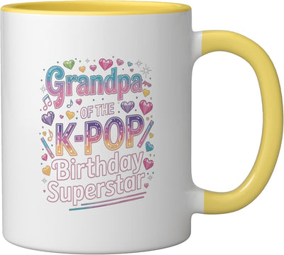 Taza Cerámica Kpop Niñas Cumpleaños Amarillo/Blanco