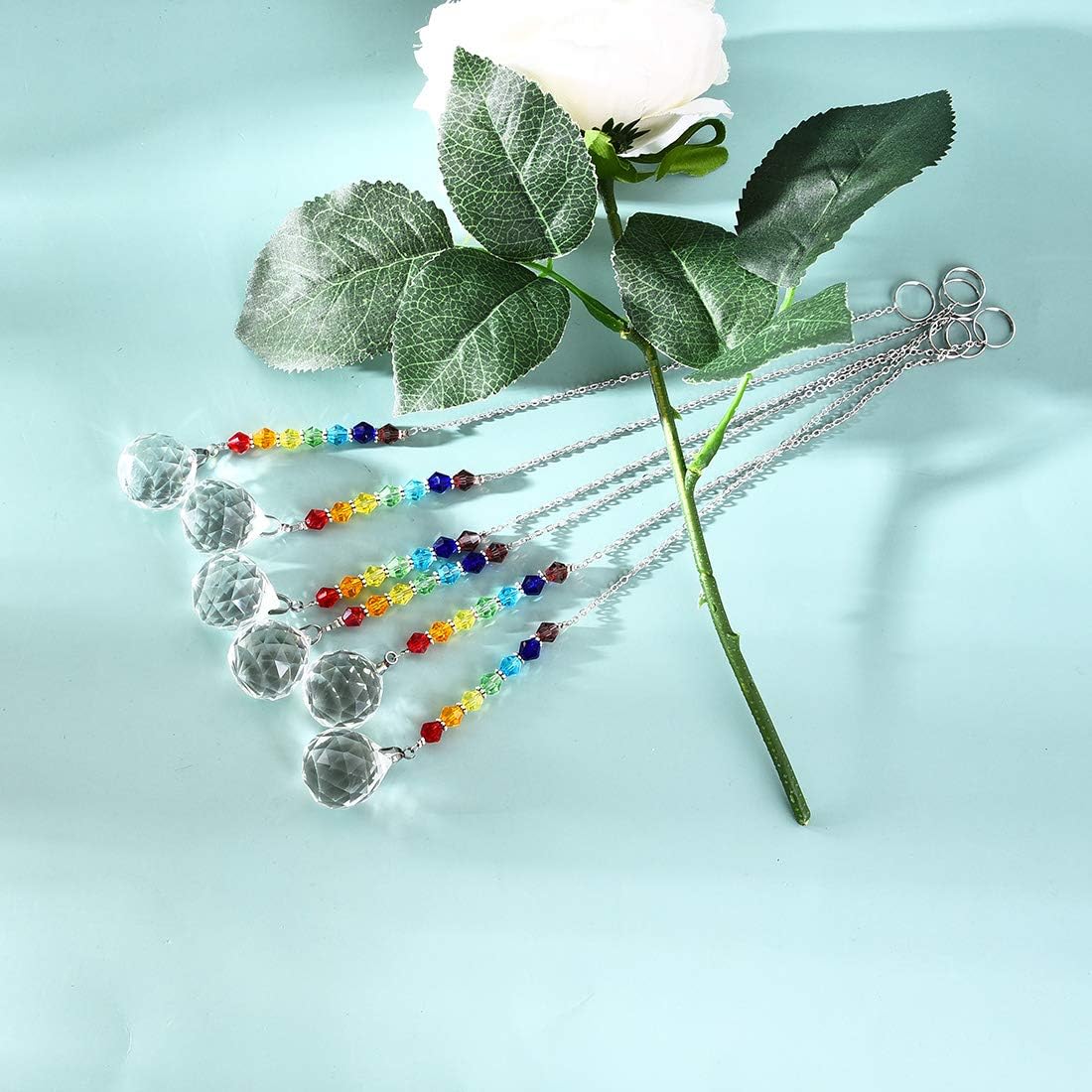 6 Cuentas Cristal Atrapasoles Arco Iris Decoración Ventana