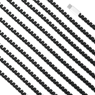 10 Pzas Cable Carga Protector Espiral No Masticable Negro